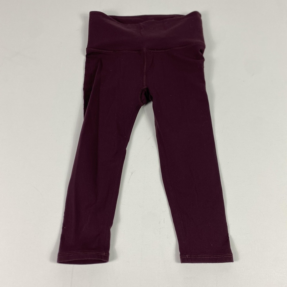 Lululemon Leggings Womens 4 Purpleโ High Rise Mesh Panel Yoga Pants Athletic